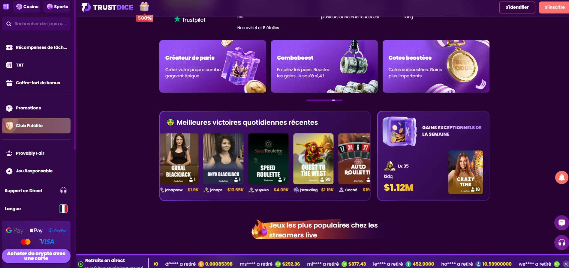 Trustdice plateforme
