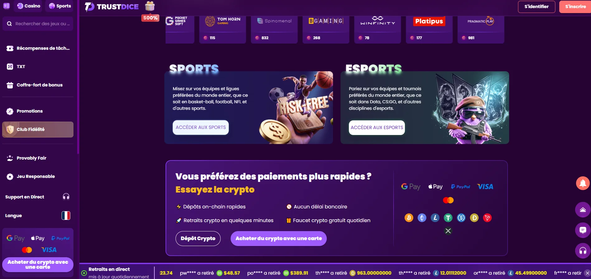 Trustdice bonus